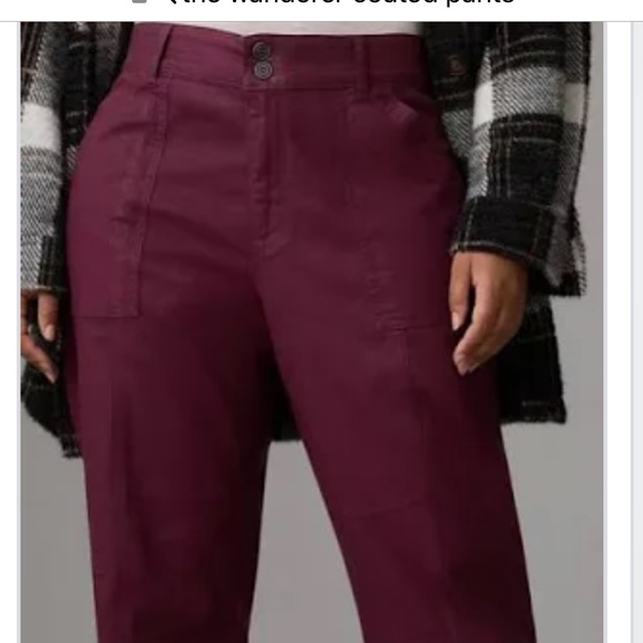 NWT Anthropologie Pilcro The Wanderer coated relaxed fit pants size 32P. - Picture 1 of 10